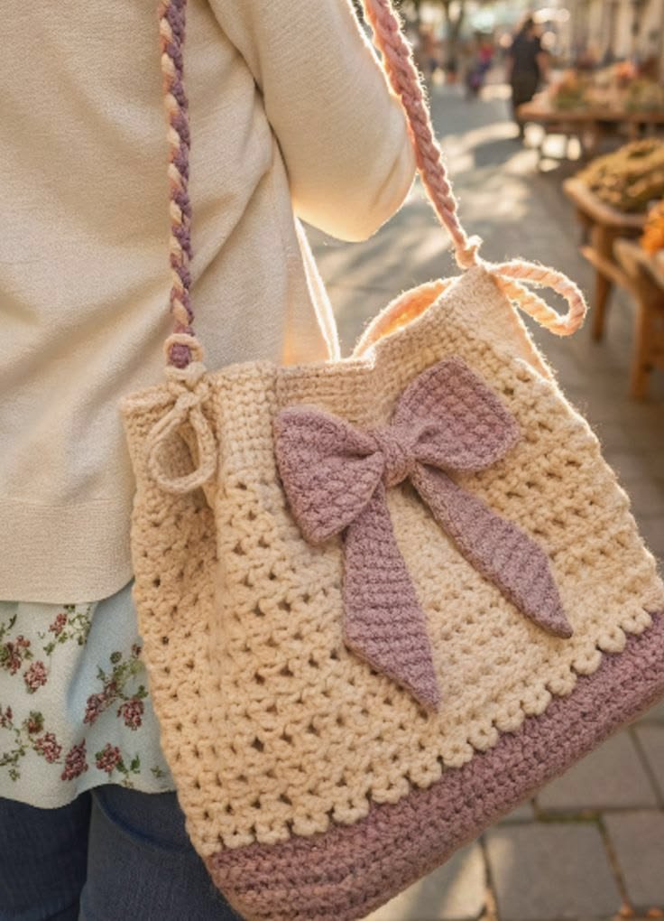 10 Stylish Handmade Crochet Bag with Wooden Handles