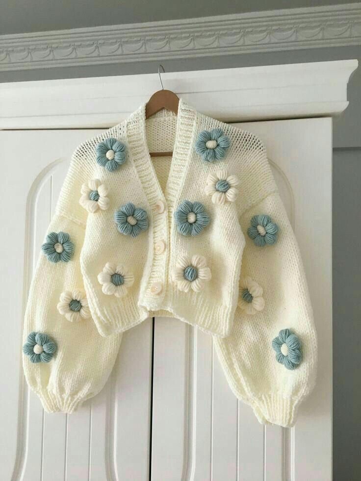 Handmade Floral Crochet Sweater - Boho Flower Jumper,